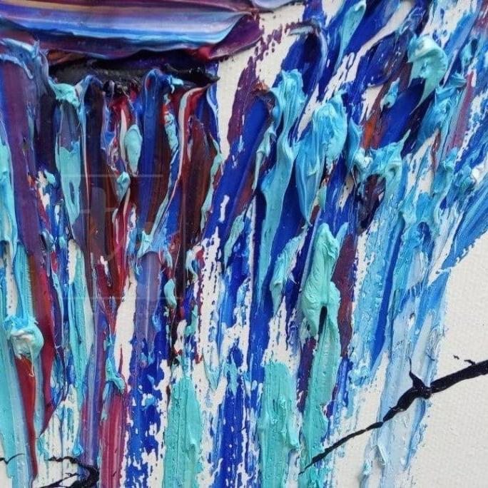 Abstract bull paintings on canvas LONGHORN