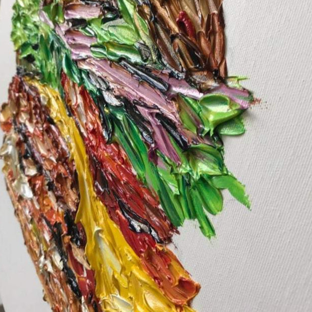 Abstract food painting BEEF AND BUN