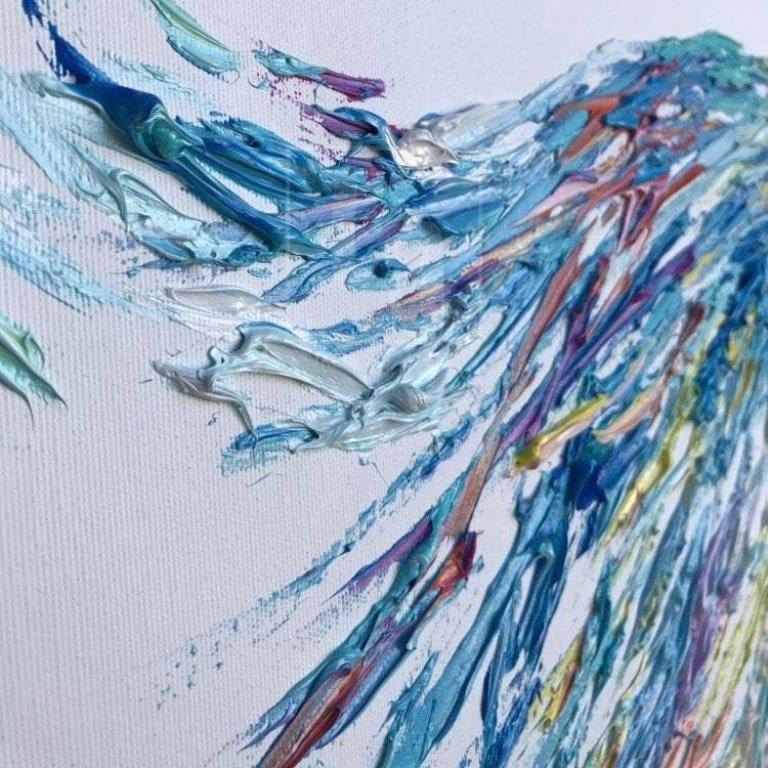 Colorful rich textured figurative art REUNION