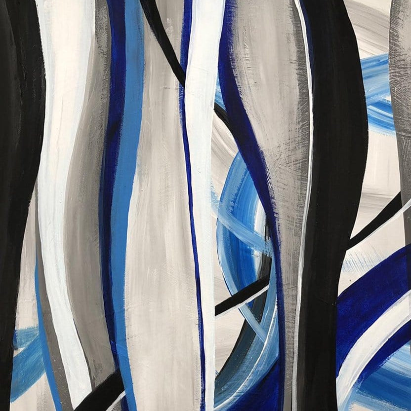 Minimalist blue accents painting SEA'S SONGS