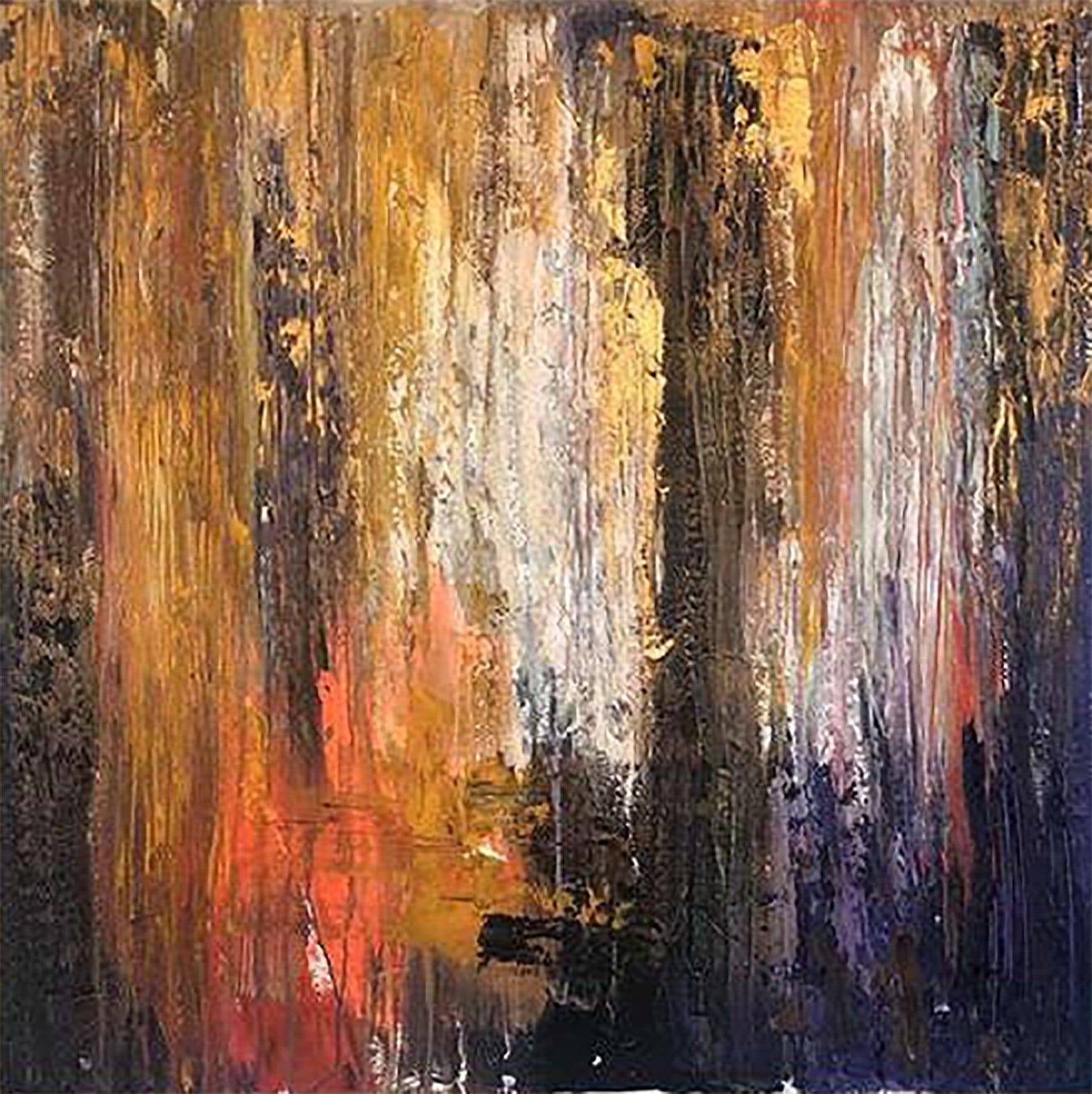 Colored square composition painting AUTUMN FOREST