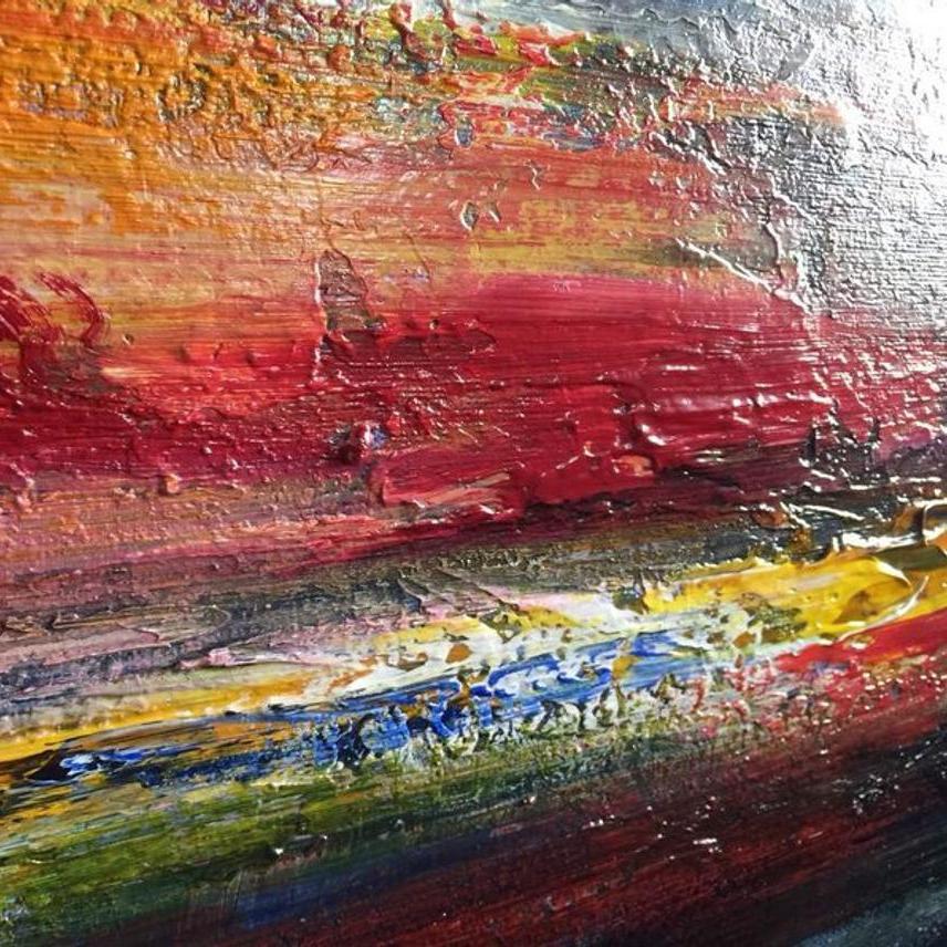 Abstract colorful landscape painting COLORFUL SUNSET