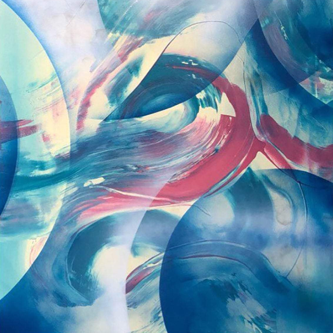 Large colorful abstract wall decor BUBBLY THOUGHTS