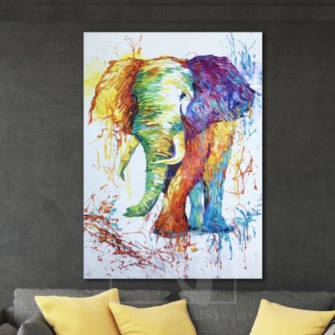 Colorful animal art for walls FESTIVAL ELEPHANT
