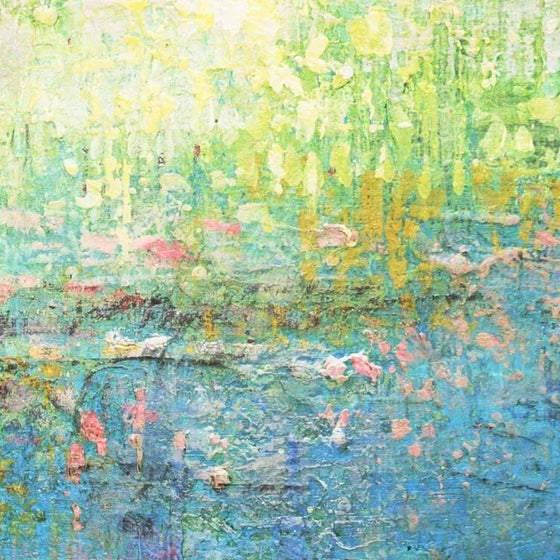 Vibrant abstract nature decor TURQUOISE MEADOW