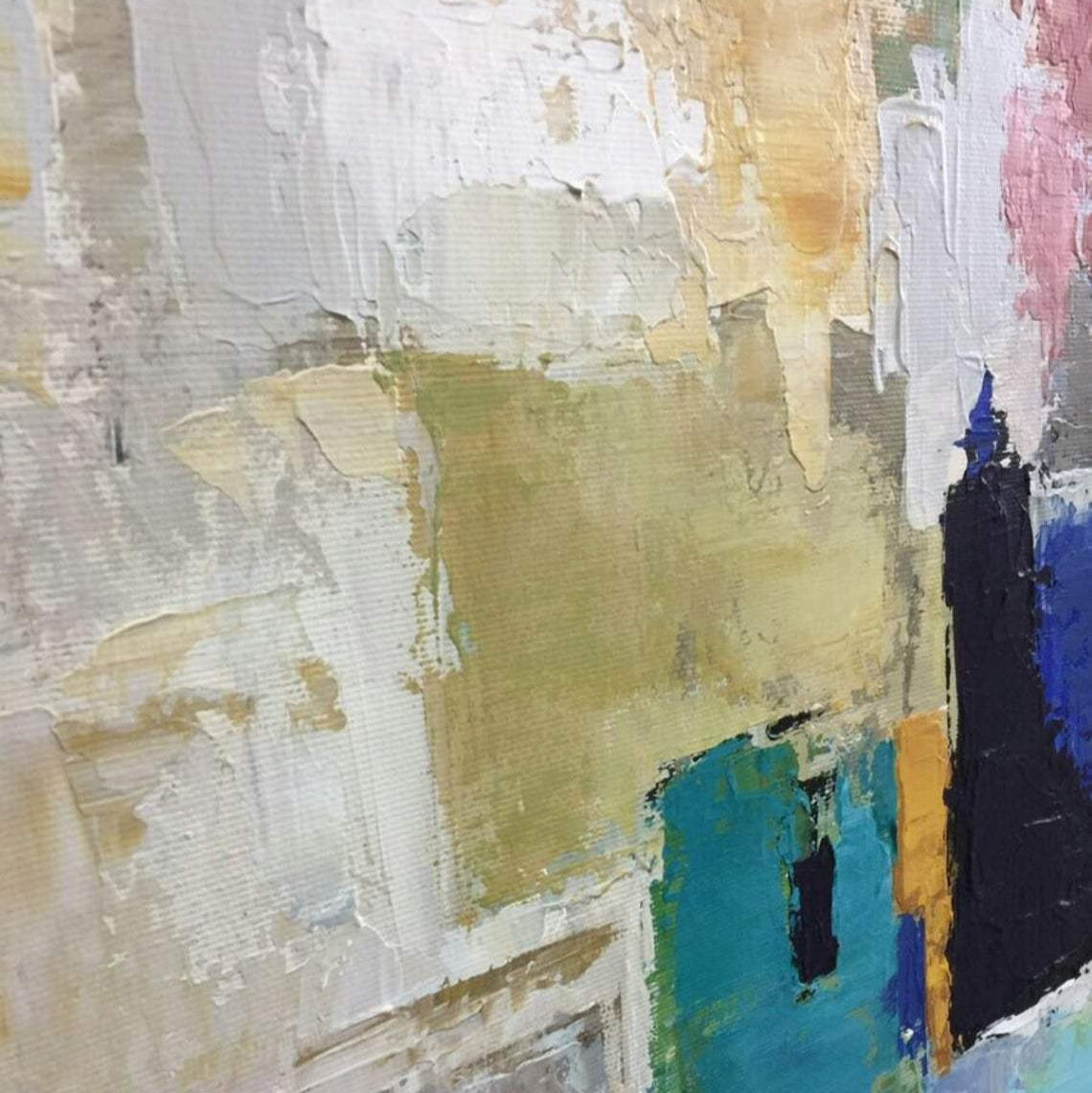 Colorful brushstrokes abstract wall art DARK MOSAIC