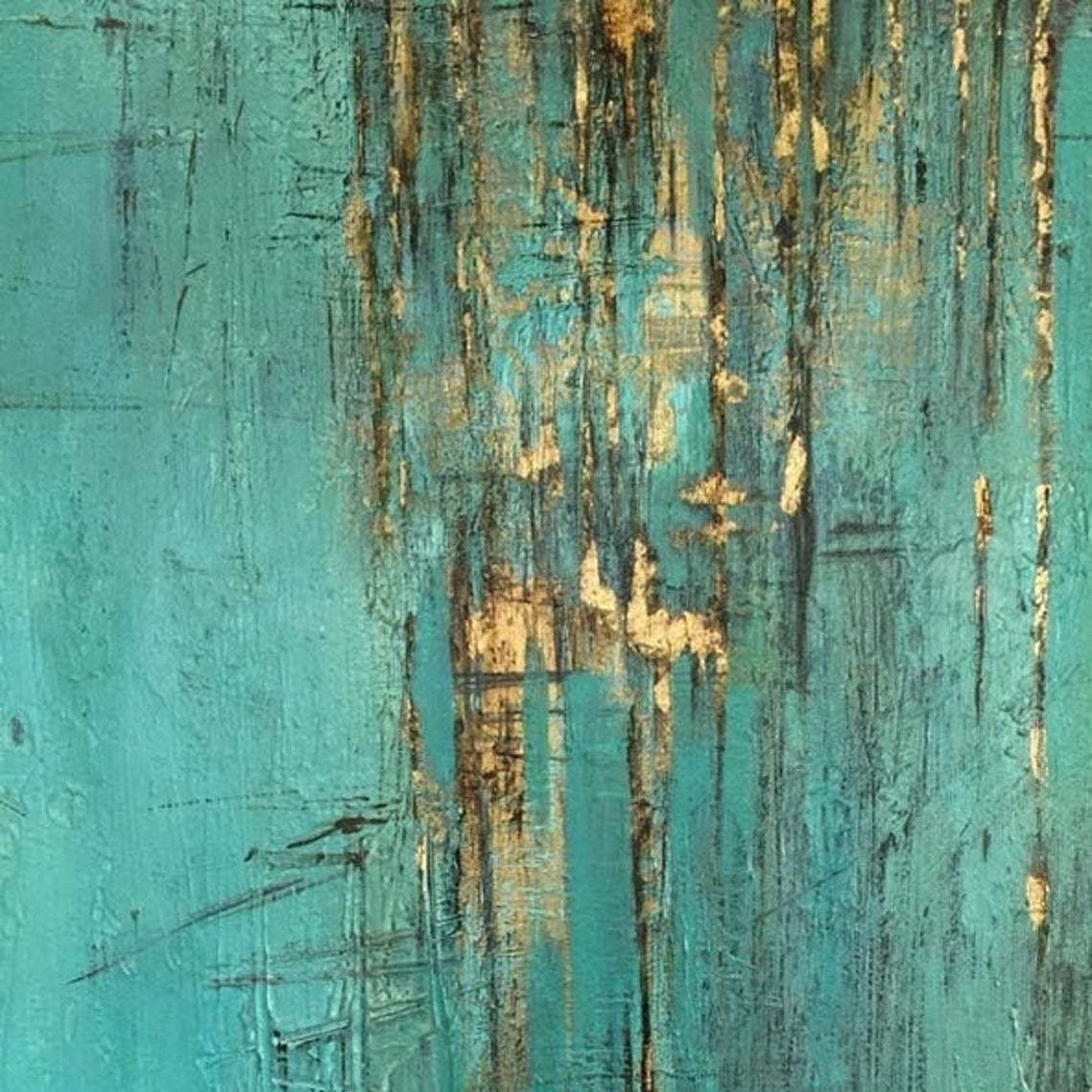 Teal abstract home art ACE