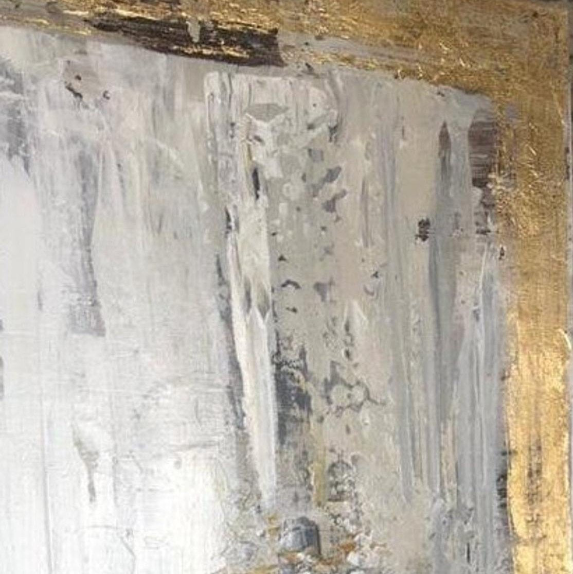 Abstract modern gold leaf painting SURGE OF ENERGY