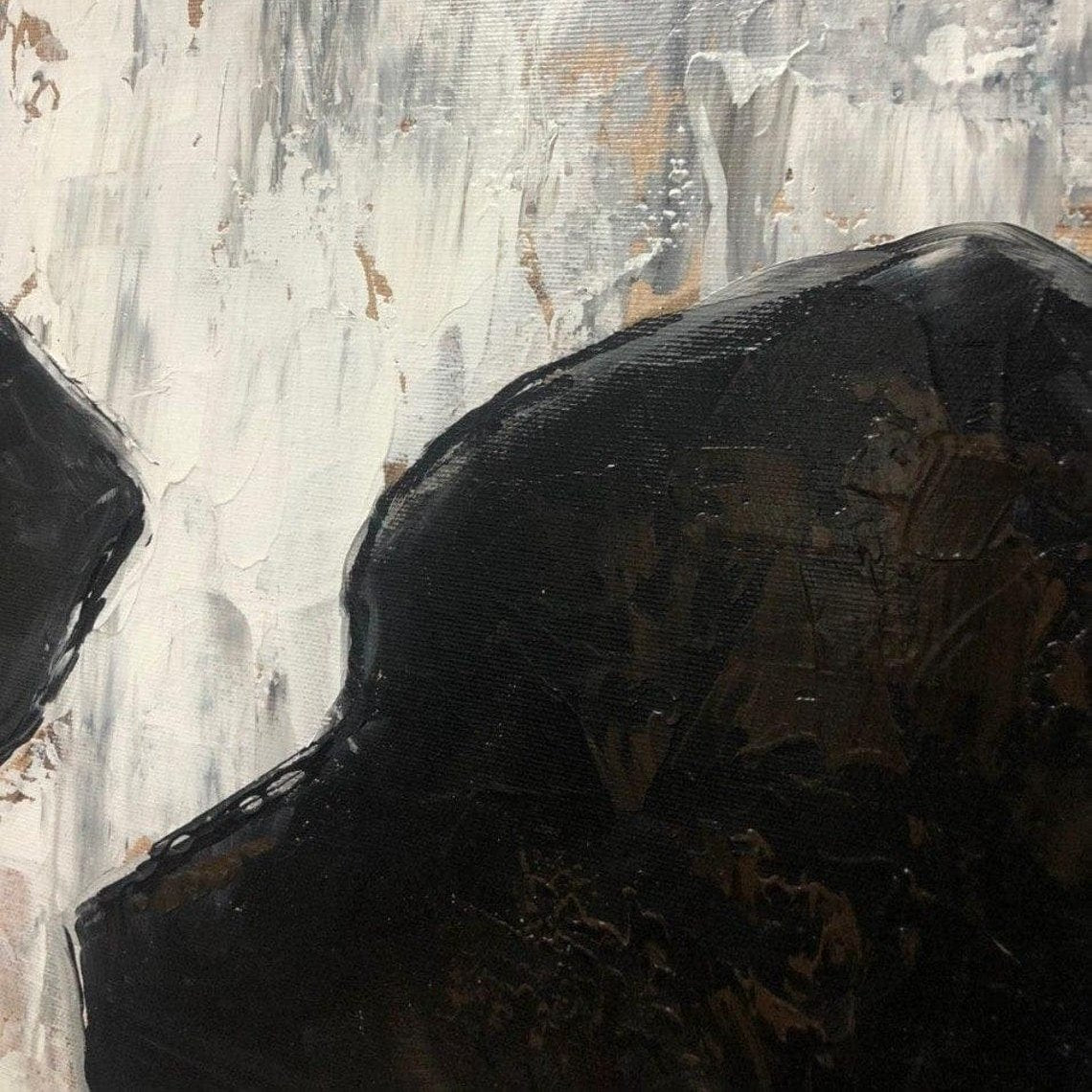 Abstract dogs textured painting LOVE DOG