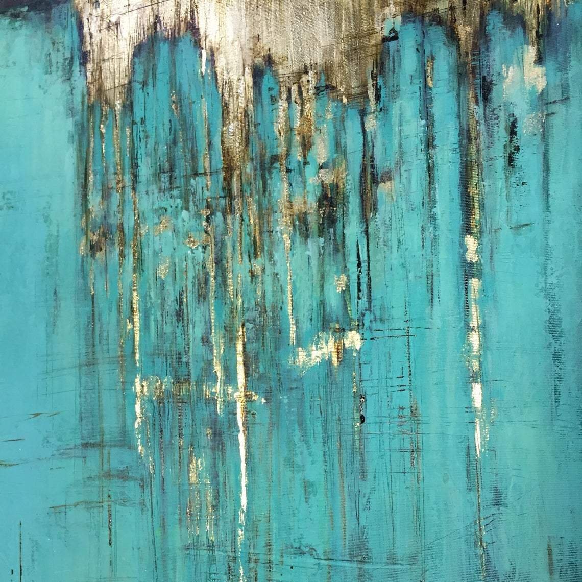 Teal abstract home art ACE