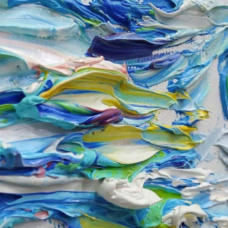 Abstract bull paintings on canvas LONGHORN