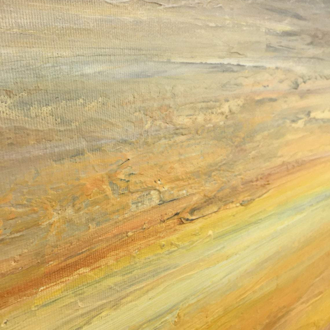 Original landscape set of 3 paintings ORANGE SUNSET