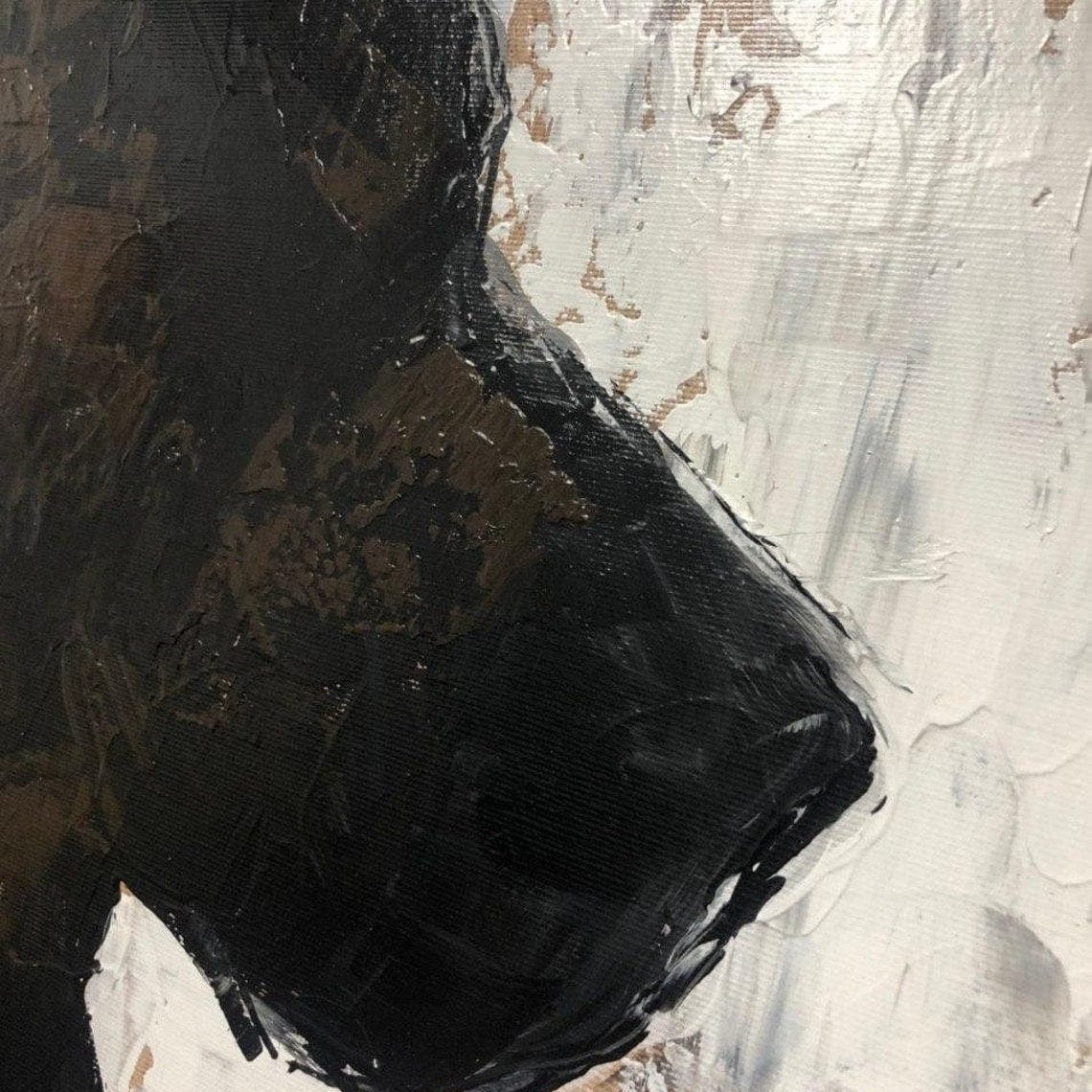 Abstract dogs textured painting LOVE DOG