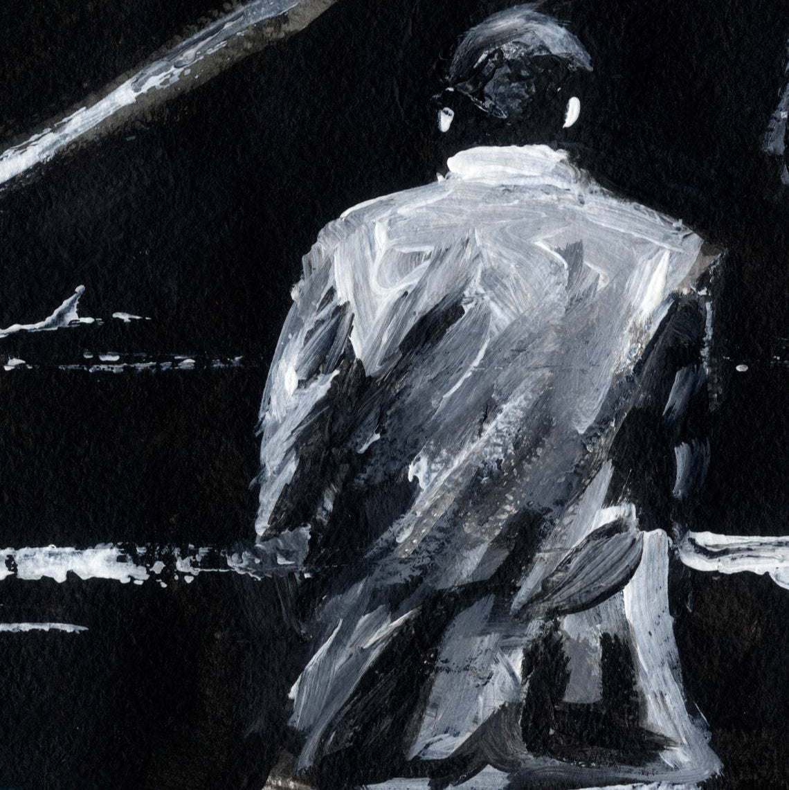 Original abstract musical painting PIANIST