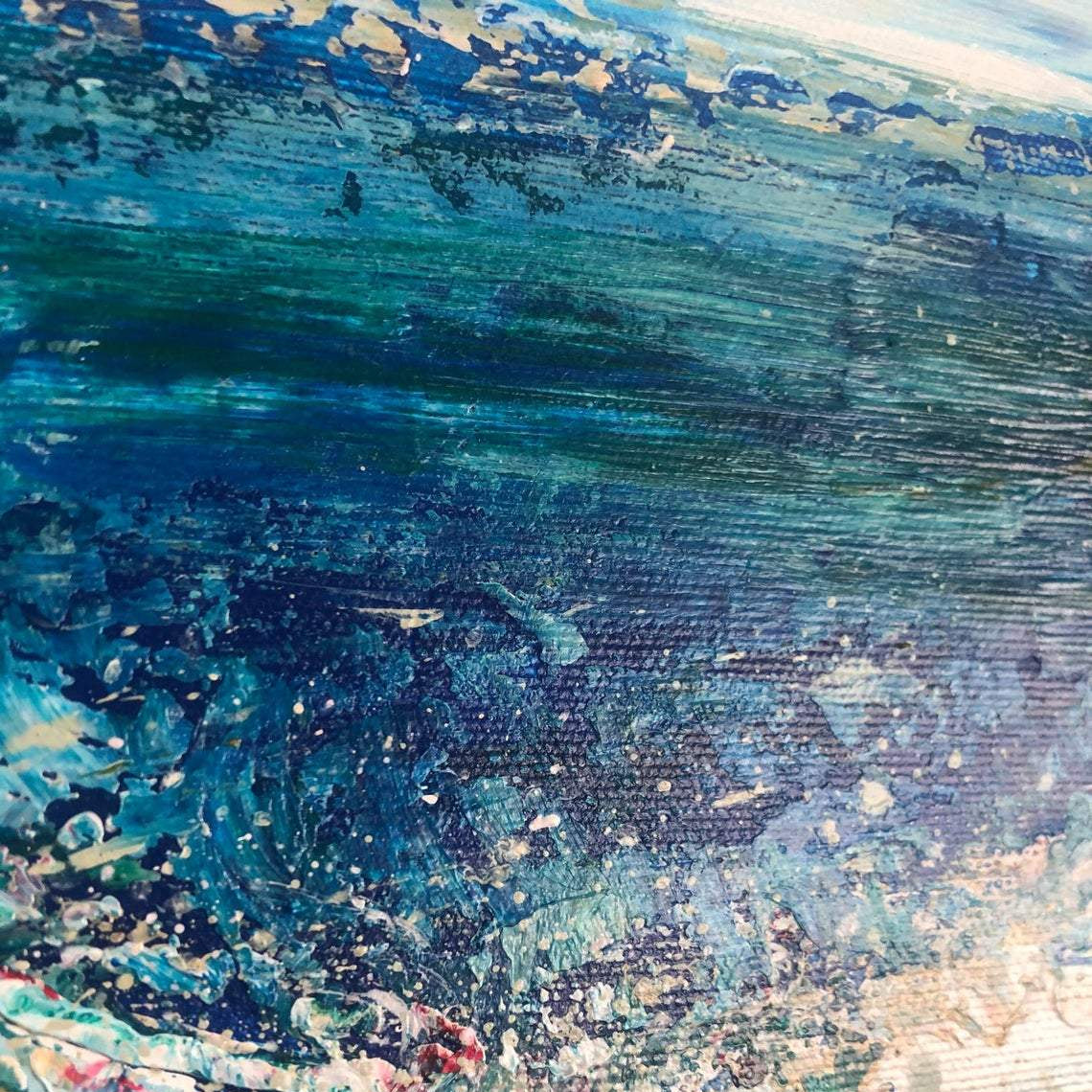Abstract coastal textured painting SPLASH