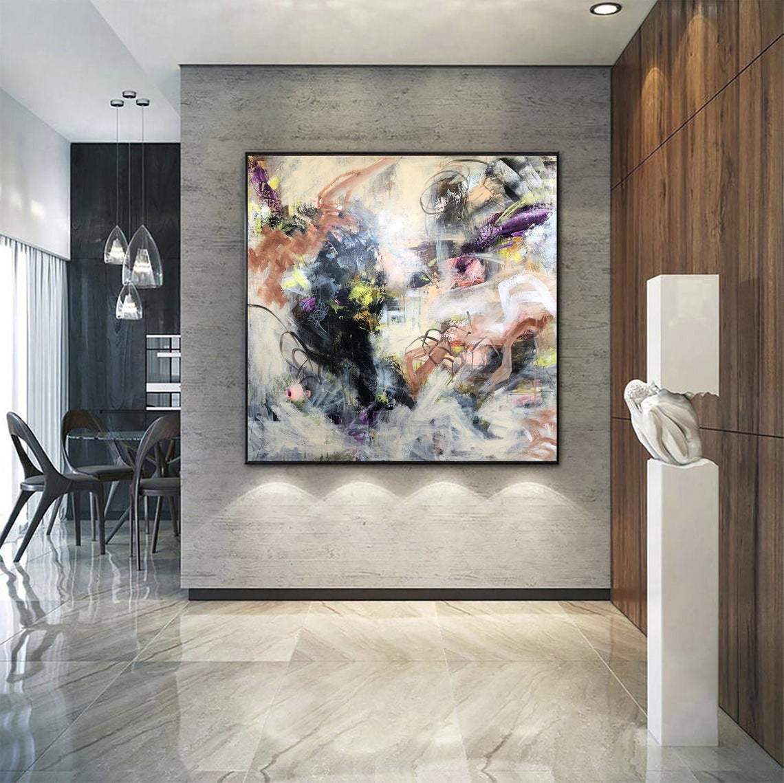 Abstract color spots creative art PEARL MORNING