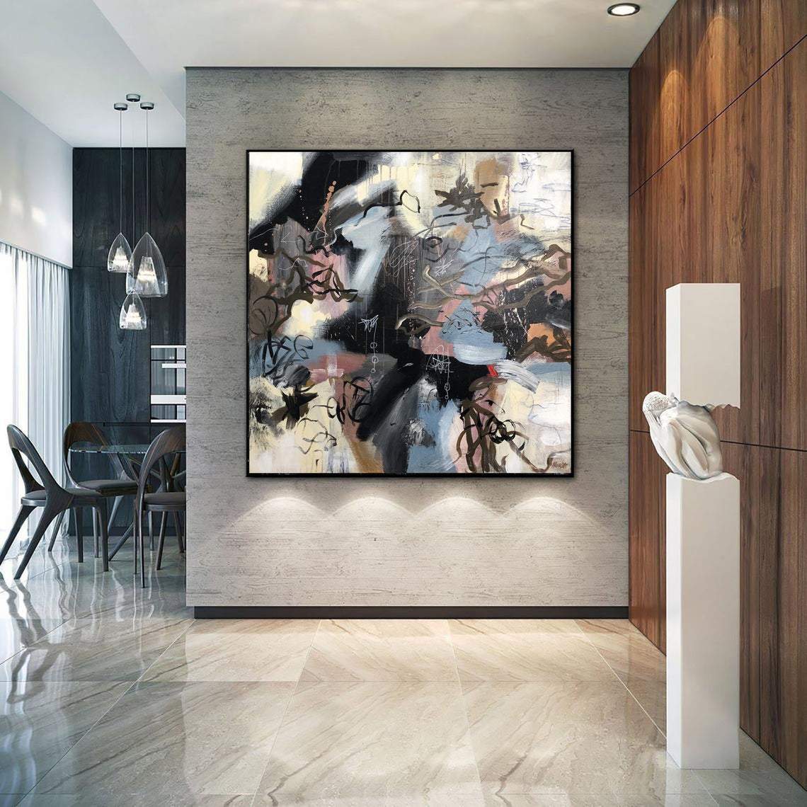 Colorful custom oil painting on canvas SONG OF STONES