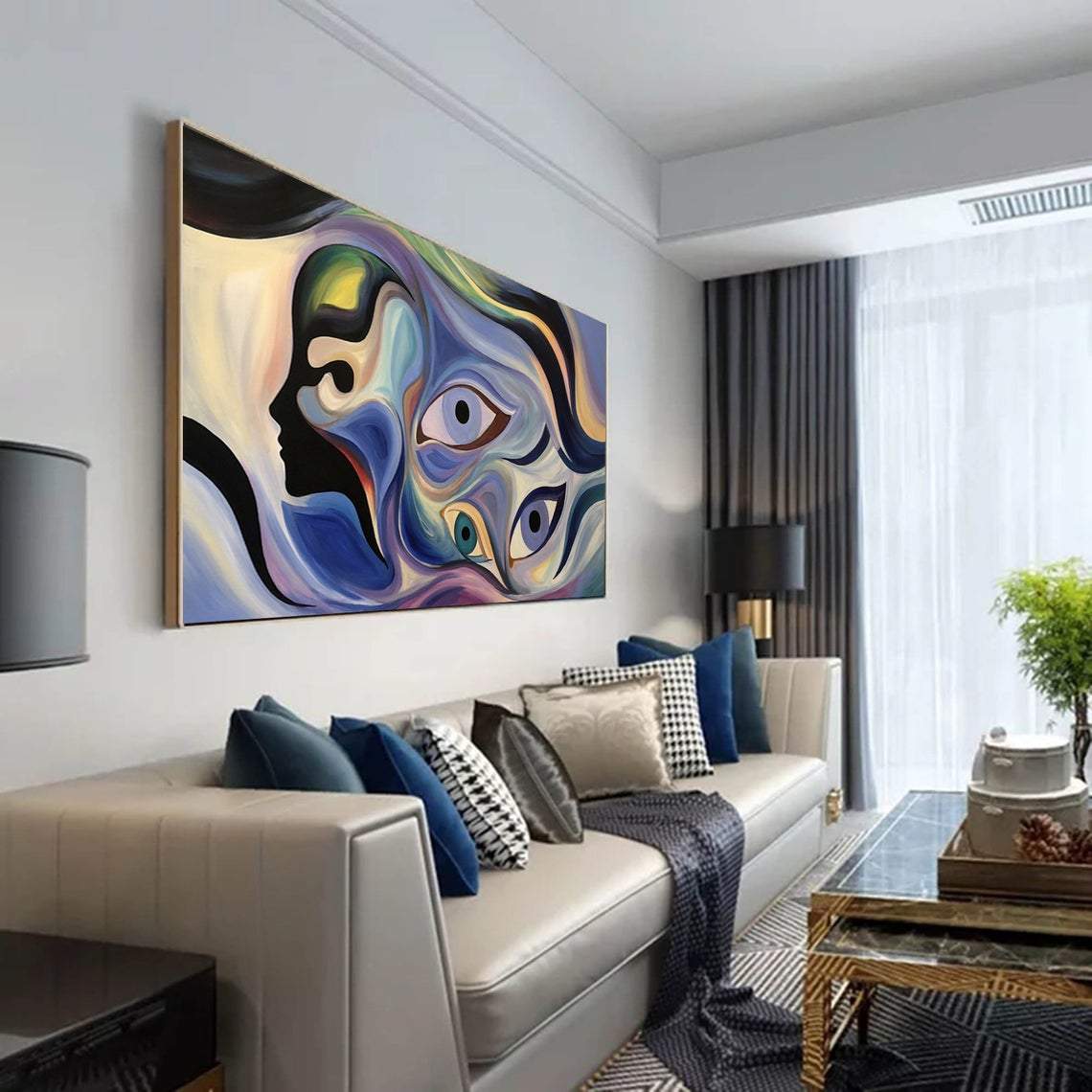 Contemporary abstract colorful painting EYES OF TRUTH