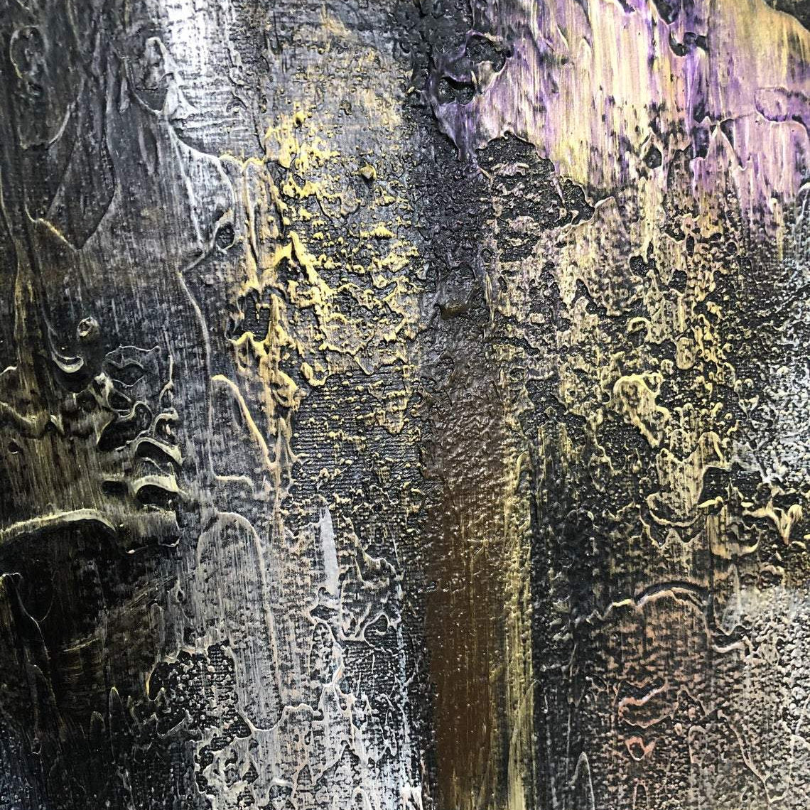 Rich textured custom acrylic painting SUNNY WOODS