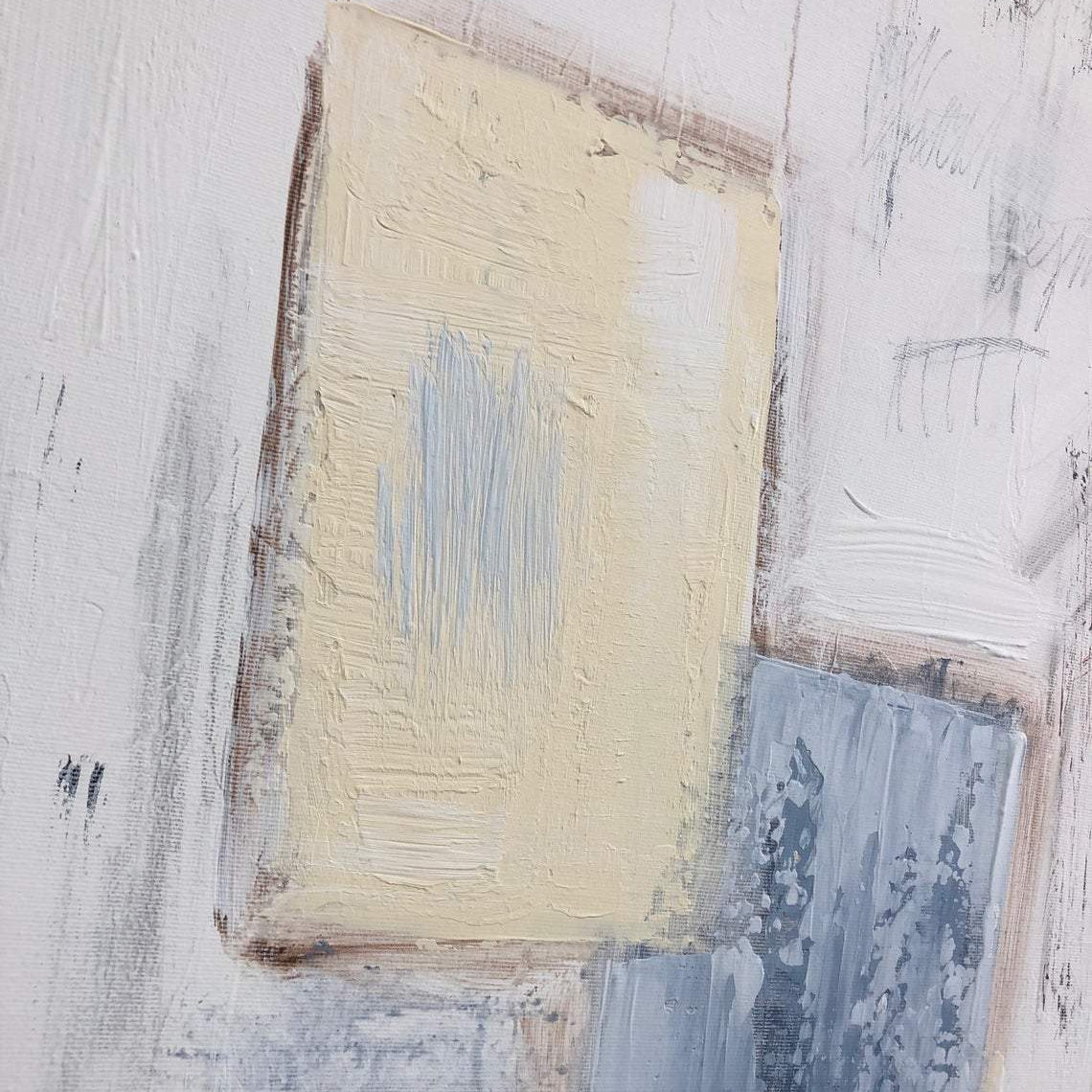 Neutral tones modern oil painting BLURRED LINES