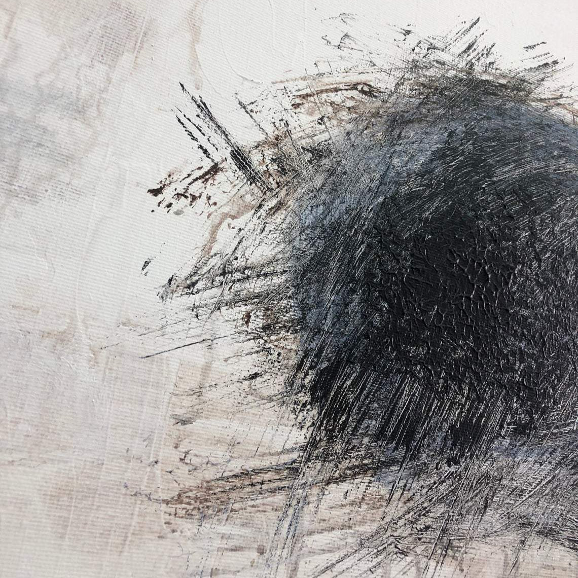 Neutral tones modern oil painting BLURRED LINES