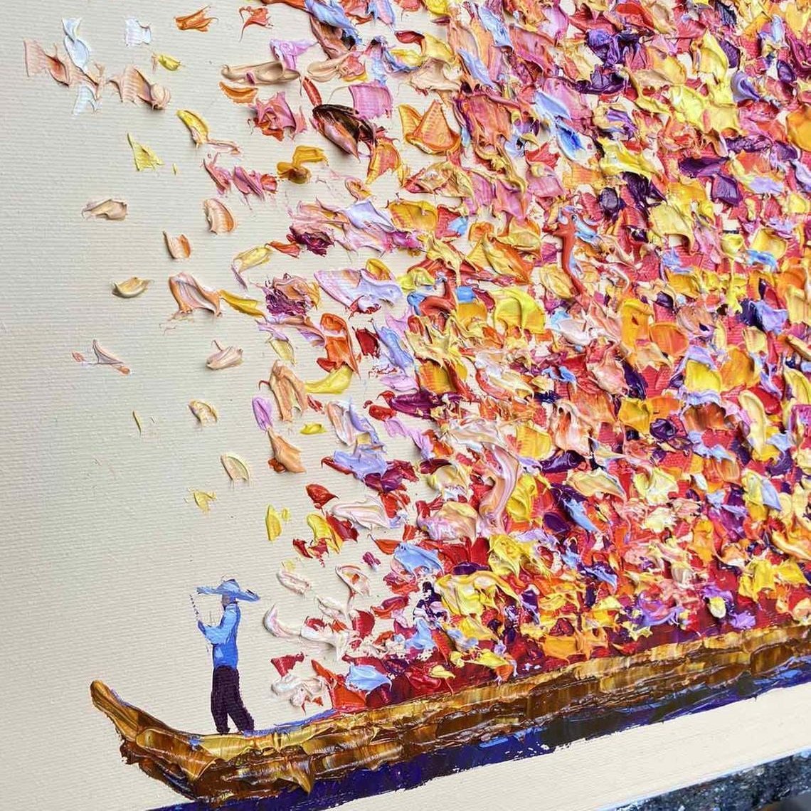 Large original abstract painting GONDOLA