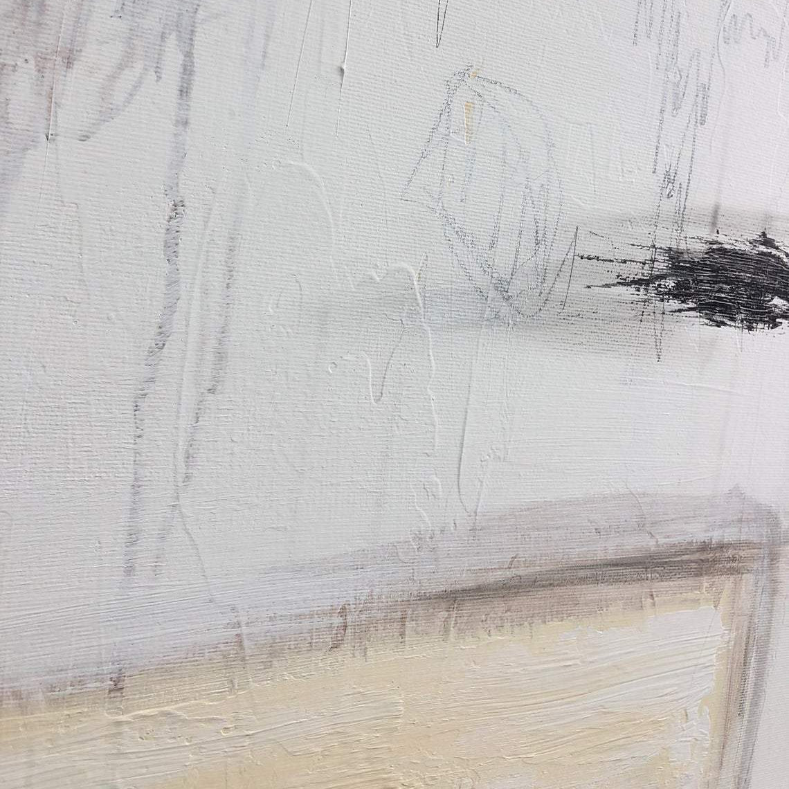 Neutral tones modern oil painting BLURRED LINES