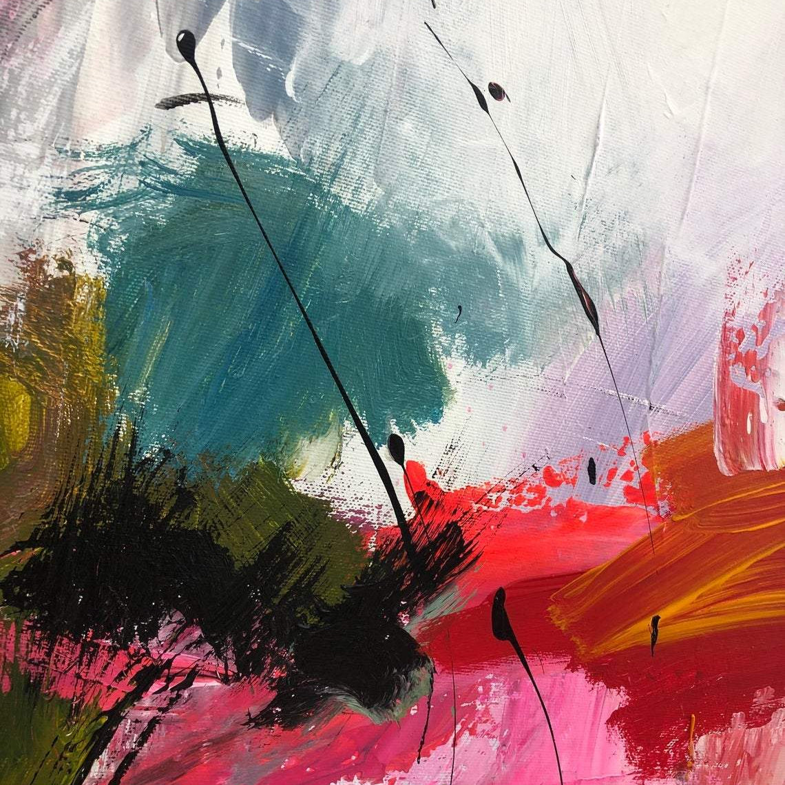 Abstract expression bold brushstrokes art BROKEN FLOWER CROWN