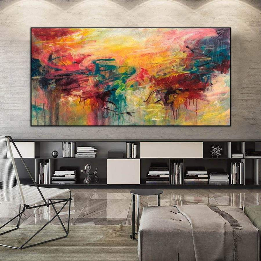 Explosion of colors abstract art STRAWBERRY FIELDS