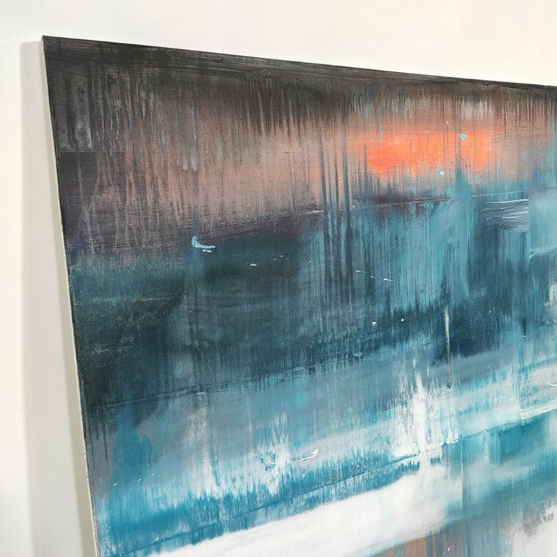 Framed abstract painting ASSOCIATION 137 39.37"x59"