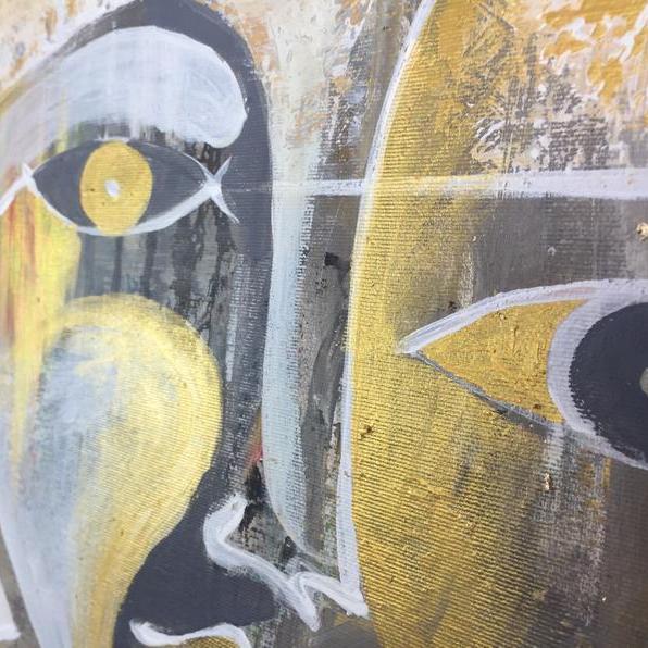 Figurative abstract painting FACES OF LIGHT