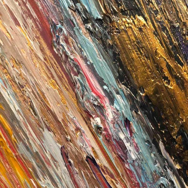 Colored square composition painting AUTUMN FOREST