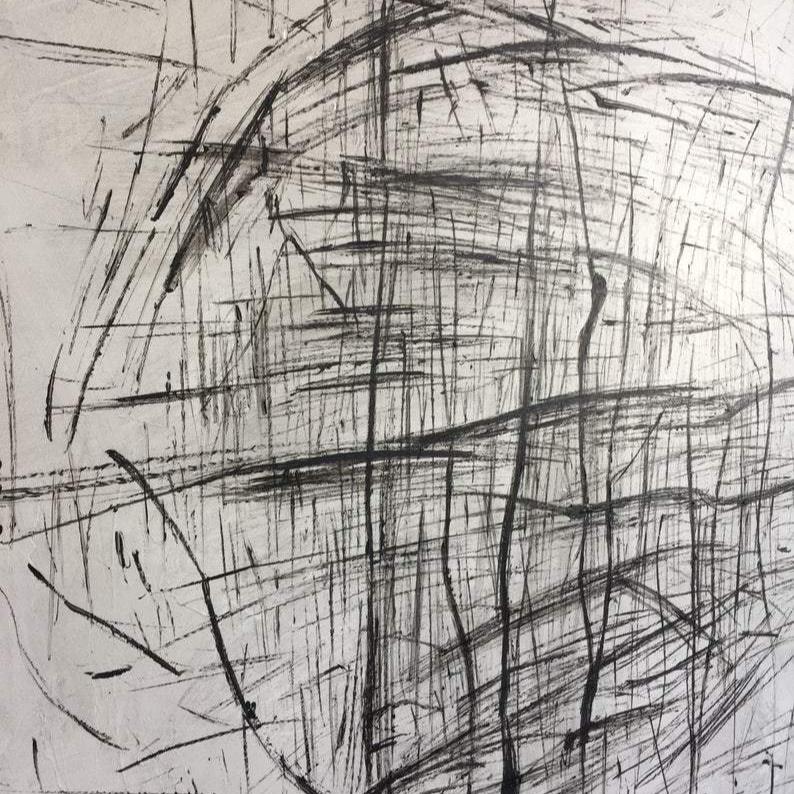 Wide black and white painting ROTATION