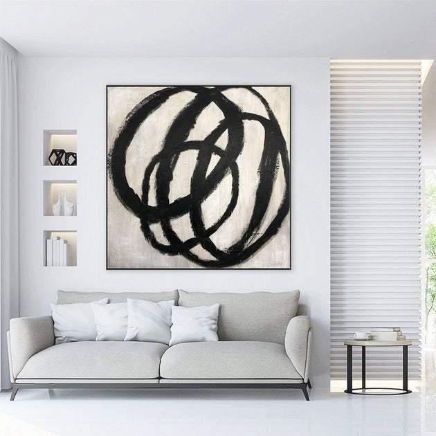 Black and white minimalist art CROP CIRCLES