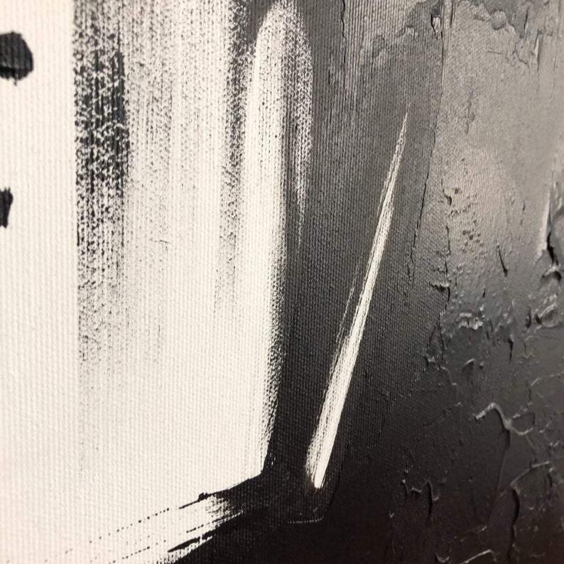 Monochrome abstract painting CHANGING REALITY