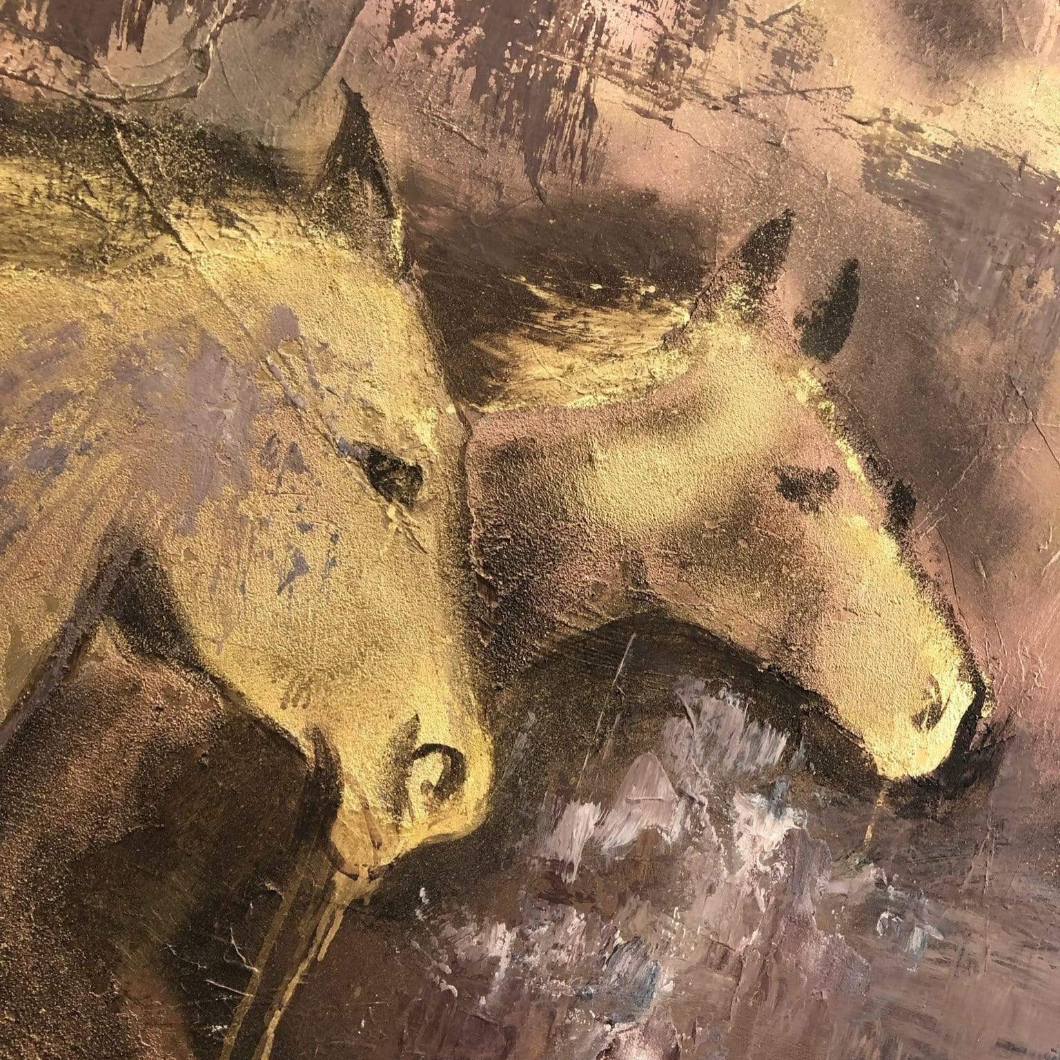 RUNNING HORSES 46"x46"