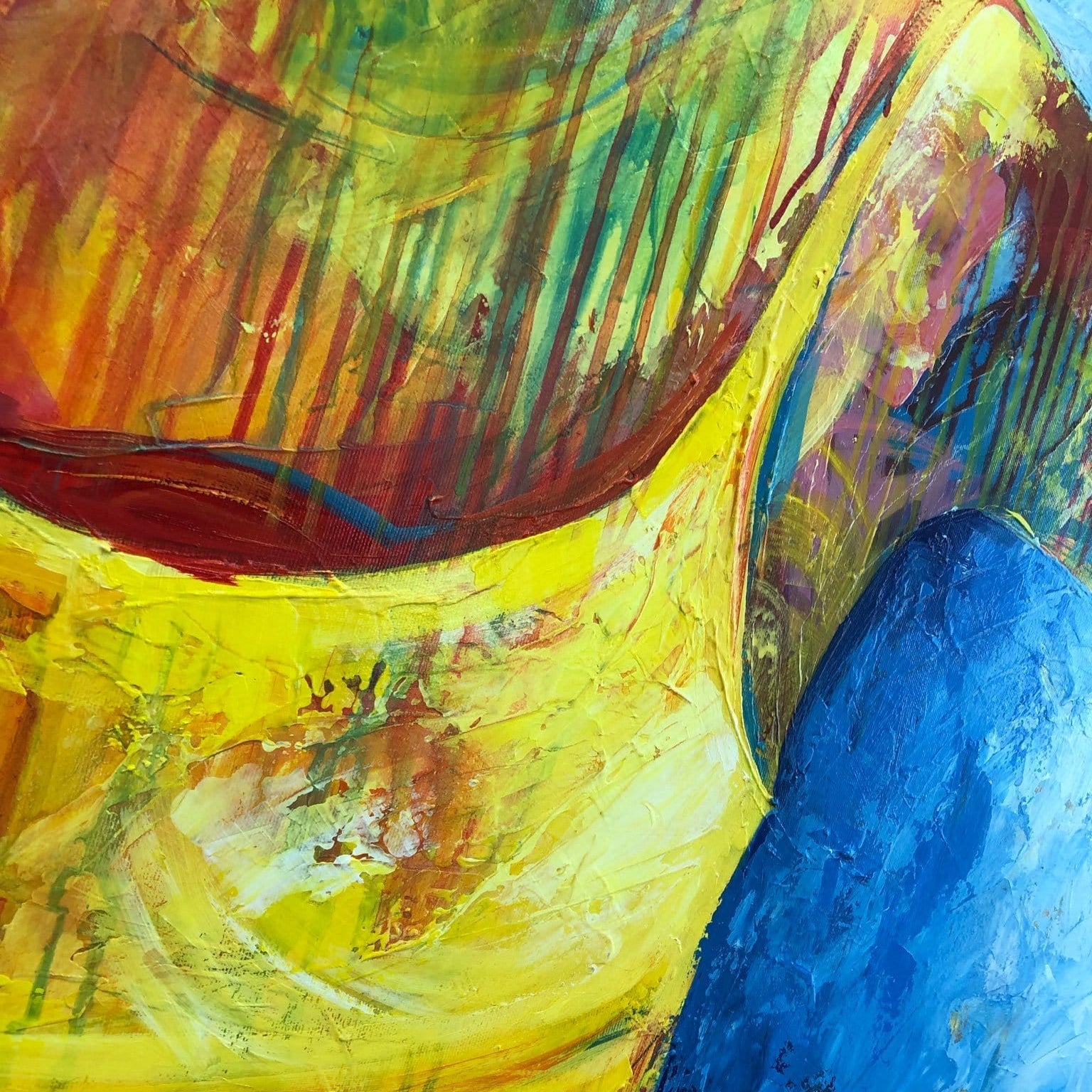 Original woman portrait painting SMOKING ON THE BEACH