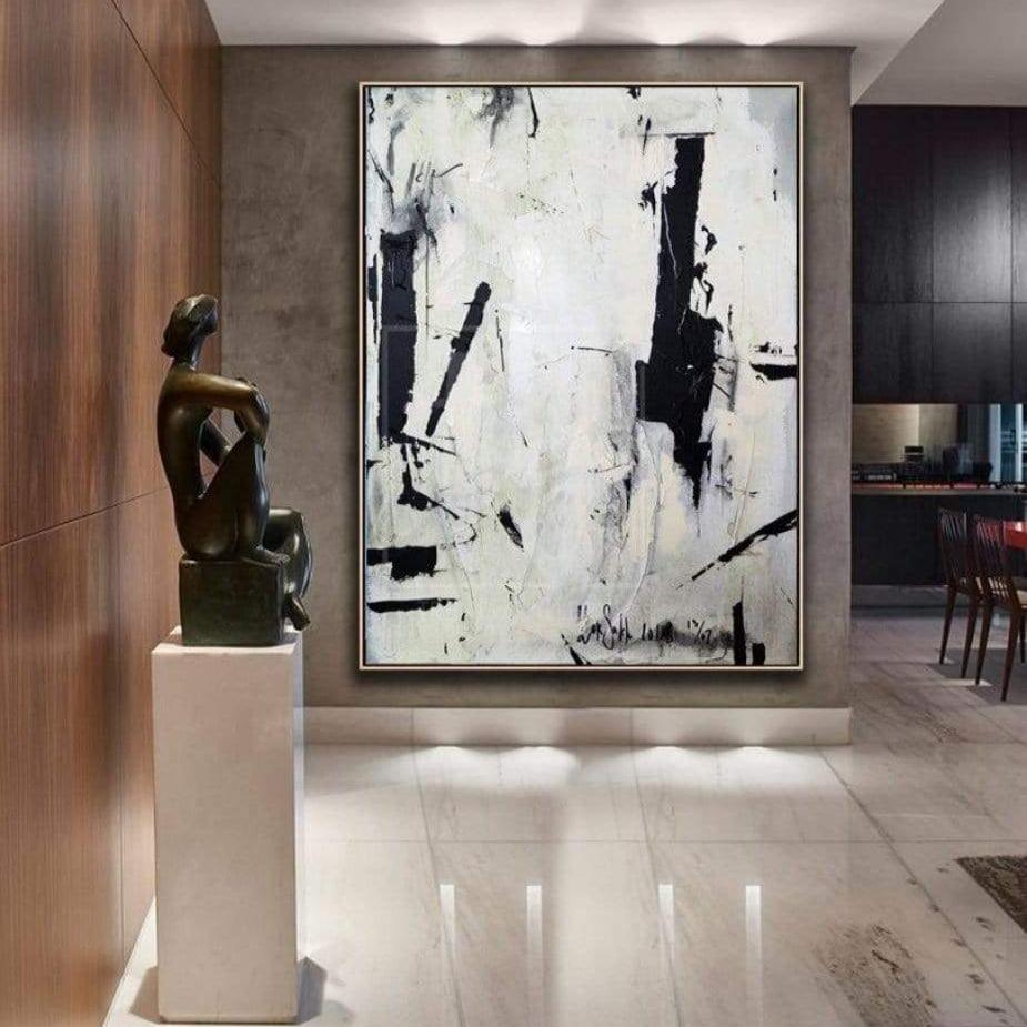 Minimalist black and white painting POTENTIAL