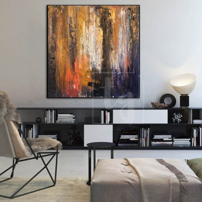 Colored square composition painting AUTUMN FOREST