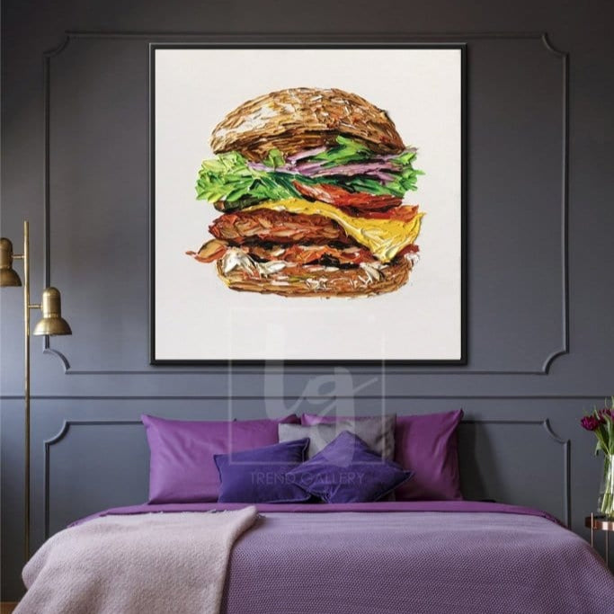 Abstract food painting BEEF AND BUN