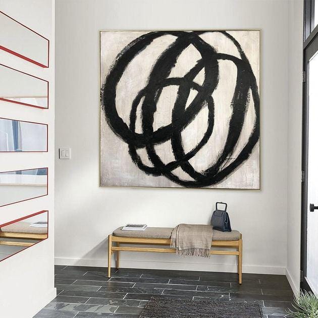 Black and white minimalist art CROP CIRCLES