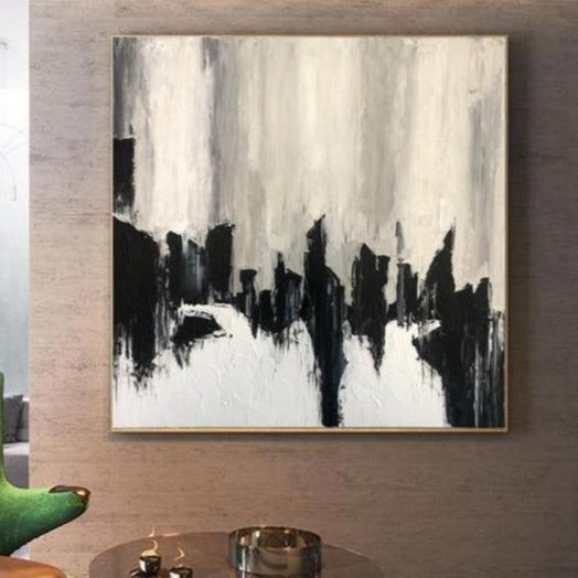 Black and white acrylic painting  Black canvas paintings, Black canvas  art, Acrylic painting canvas