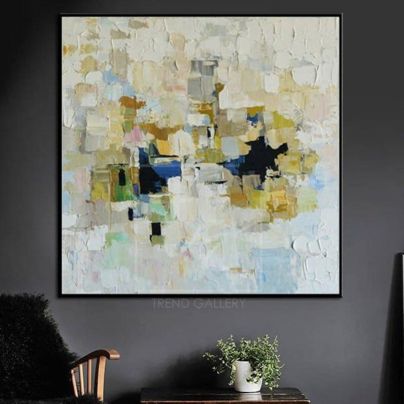 Colorful brushstrokes abstract wall art DARK MOSAIC Unstretched