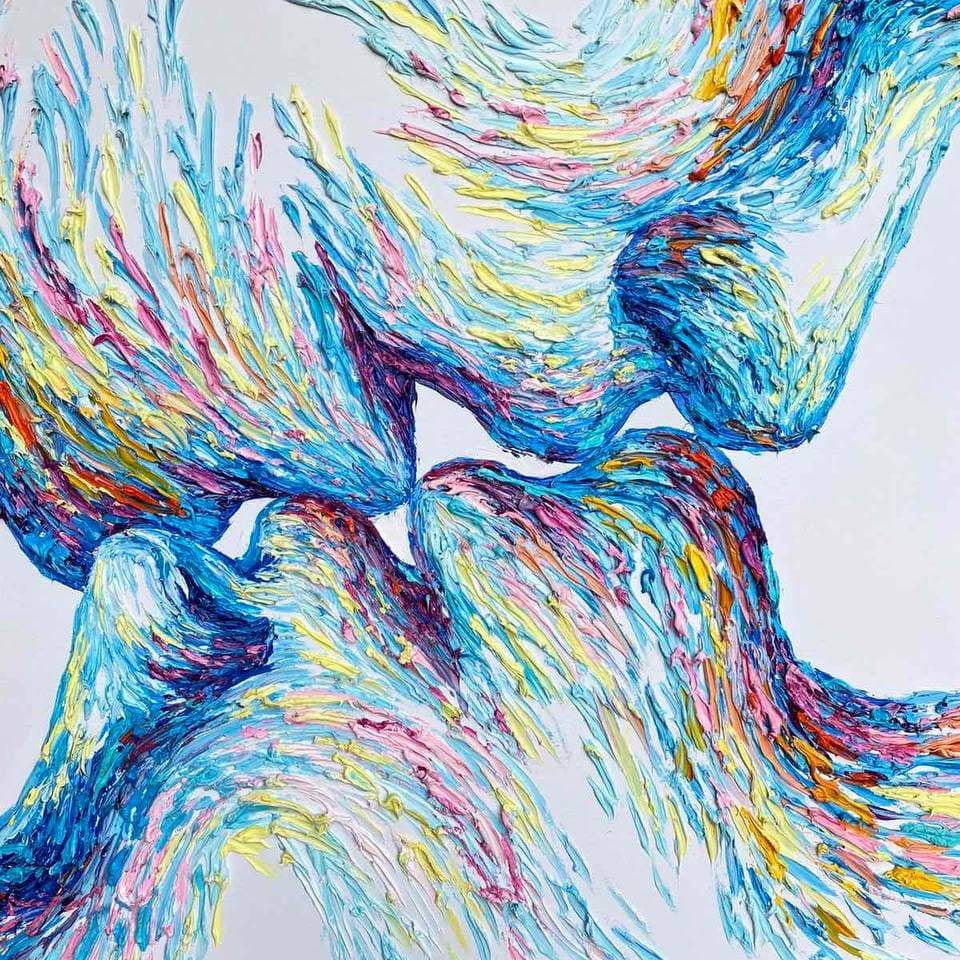 Vibrant original handmade painting REUNION