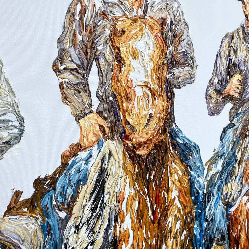 Rich textured colorful wall art COWBOY'S WALK