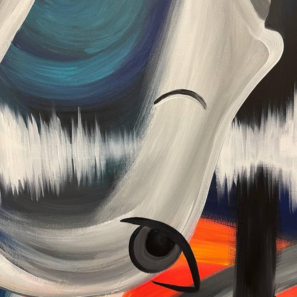 Abstract woman faces painting SOUL MATES