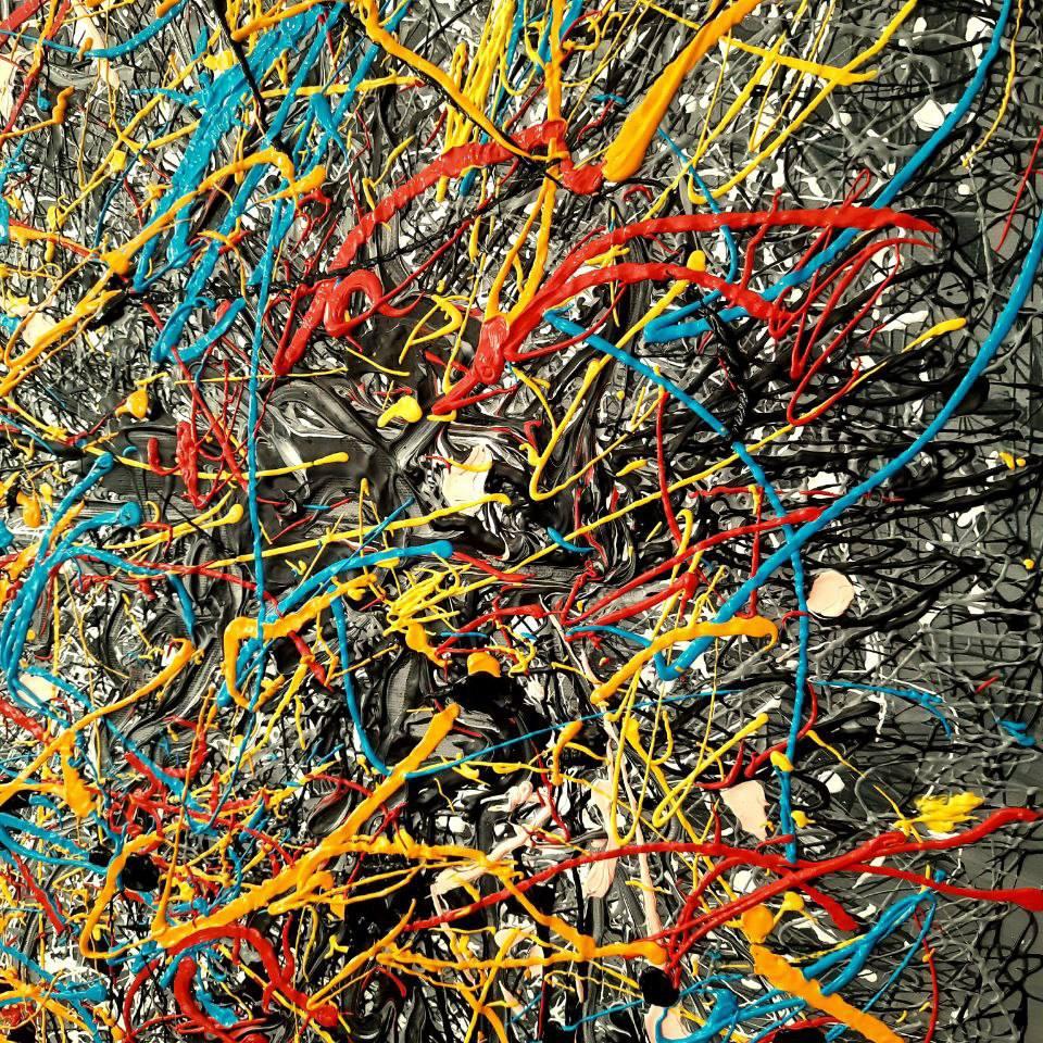 Rich textured abstract painting ENERGY BURST