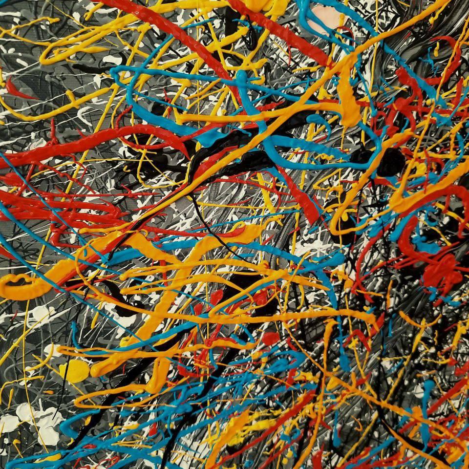 Rich textured abstract painting ENERGY BURST