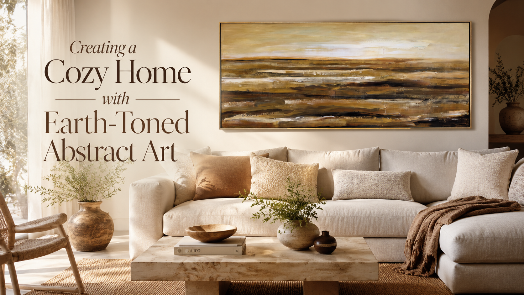 Creating a Cozy Home with Earth-Toned Abstract Art