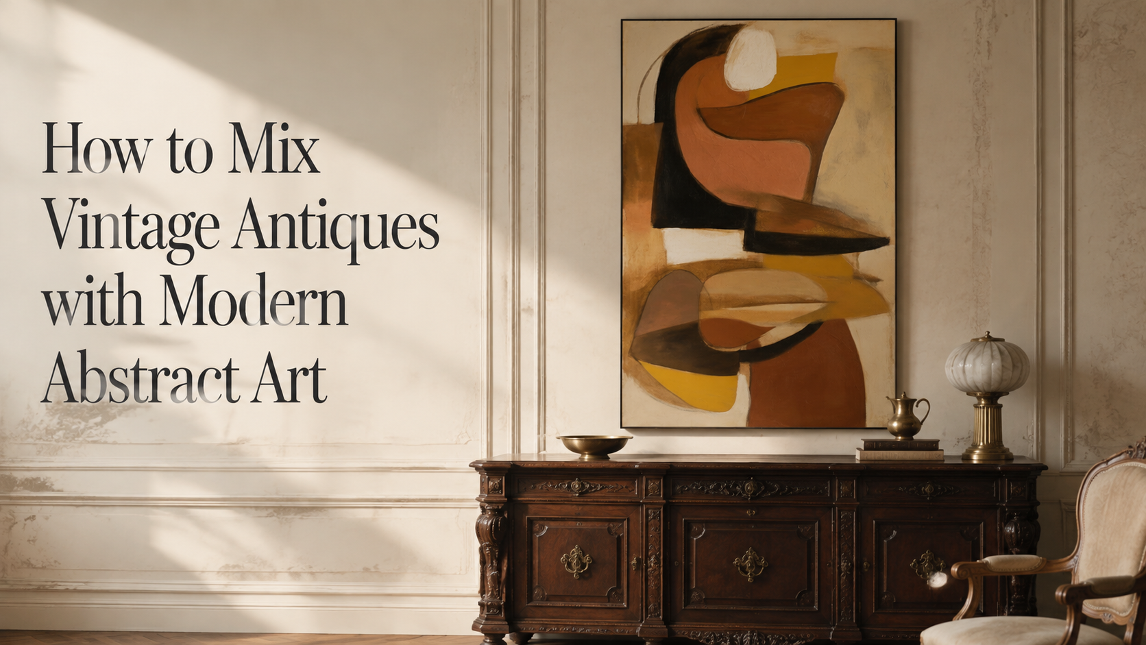 How to Mix Vintage Antiques with Modern Abstract Art
